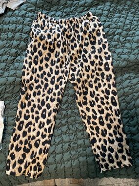 Leopard Satin Feel Pants